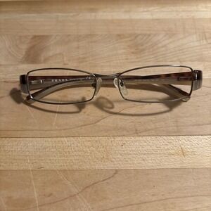 Prada VPR‎ 53H 766-1O1 Brown Beige Eyeglasses Frames 50-16 135 Italy Designer